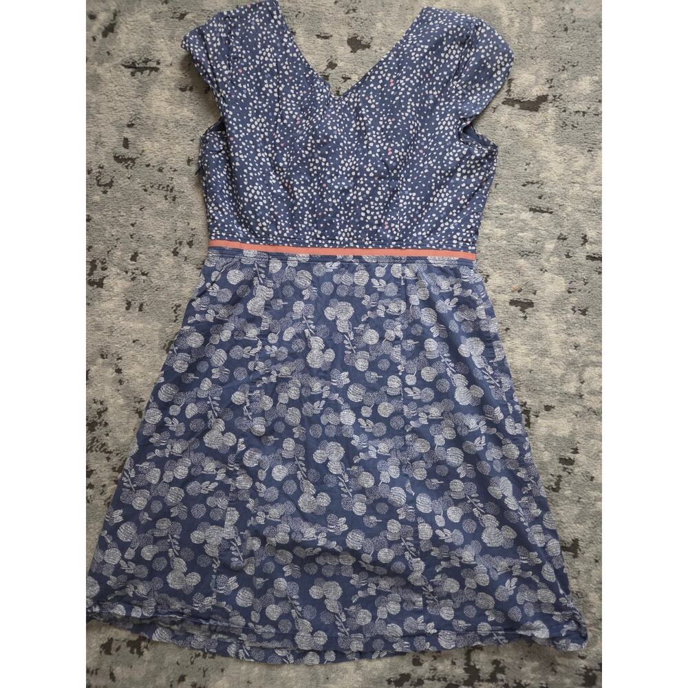Stunning Boden Hotchpotch Cotton Floral Cap Sleeve Dress Boho 2-Toned Spring - Picture 12 of 13